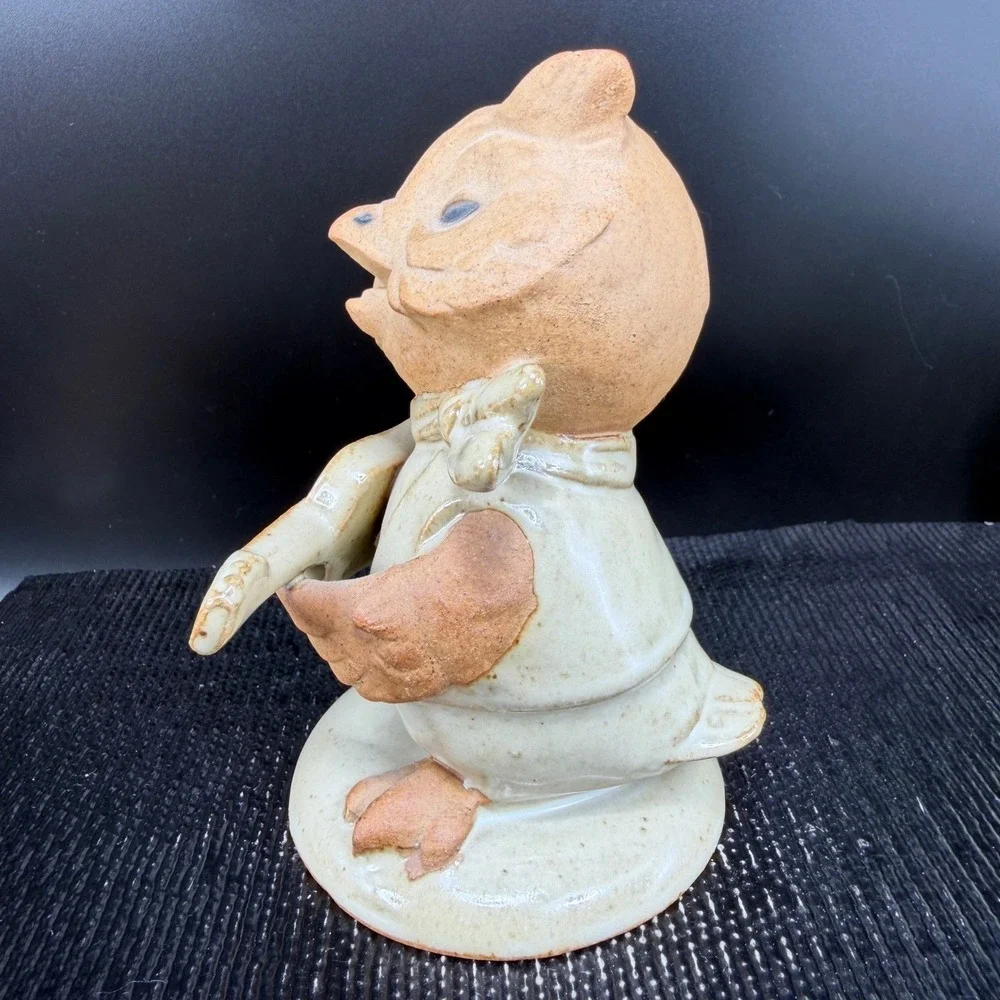 Vintage‎ UC Japan Ceramic Owl Figurine Playing Guitar Whimsical Pottery Decor